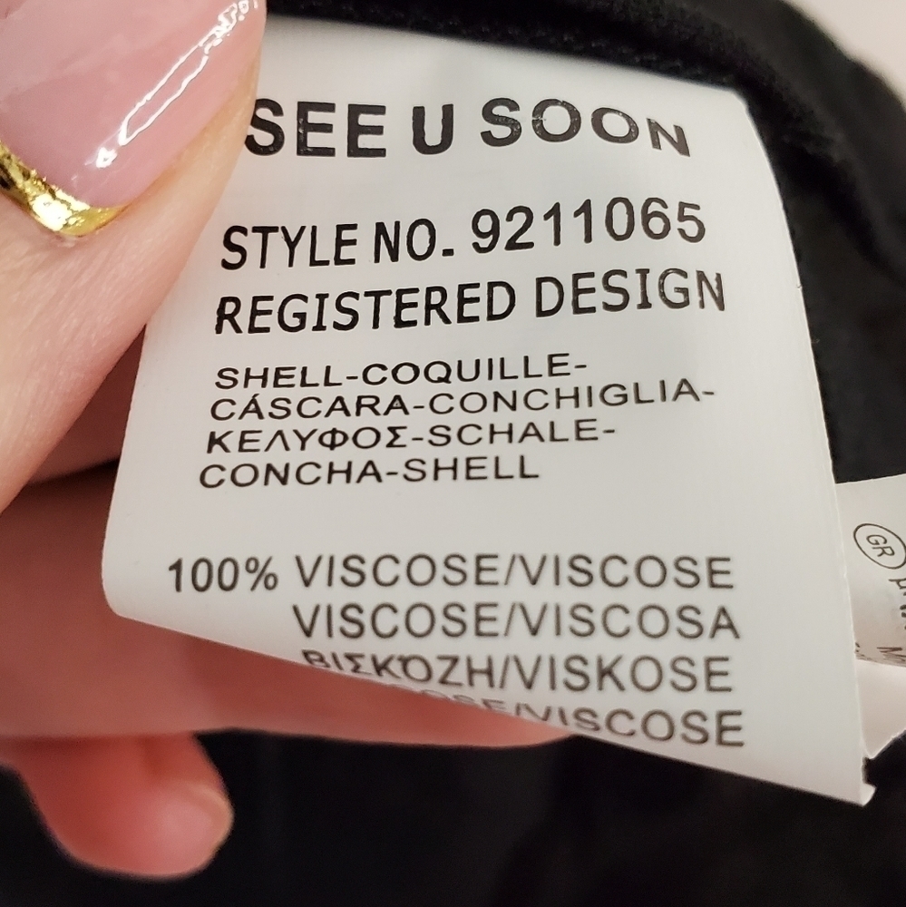 See U Soon By Anthropologie Size Medium Black Vneck Blouse - Picture 3 of 4